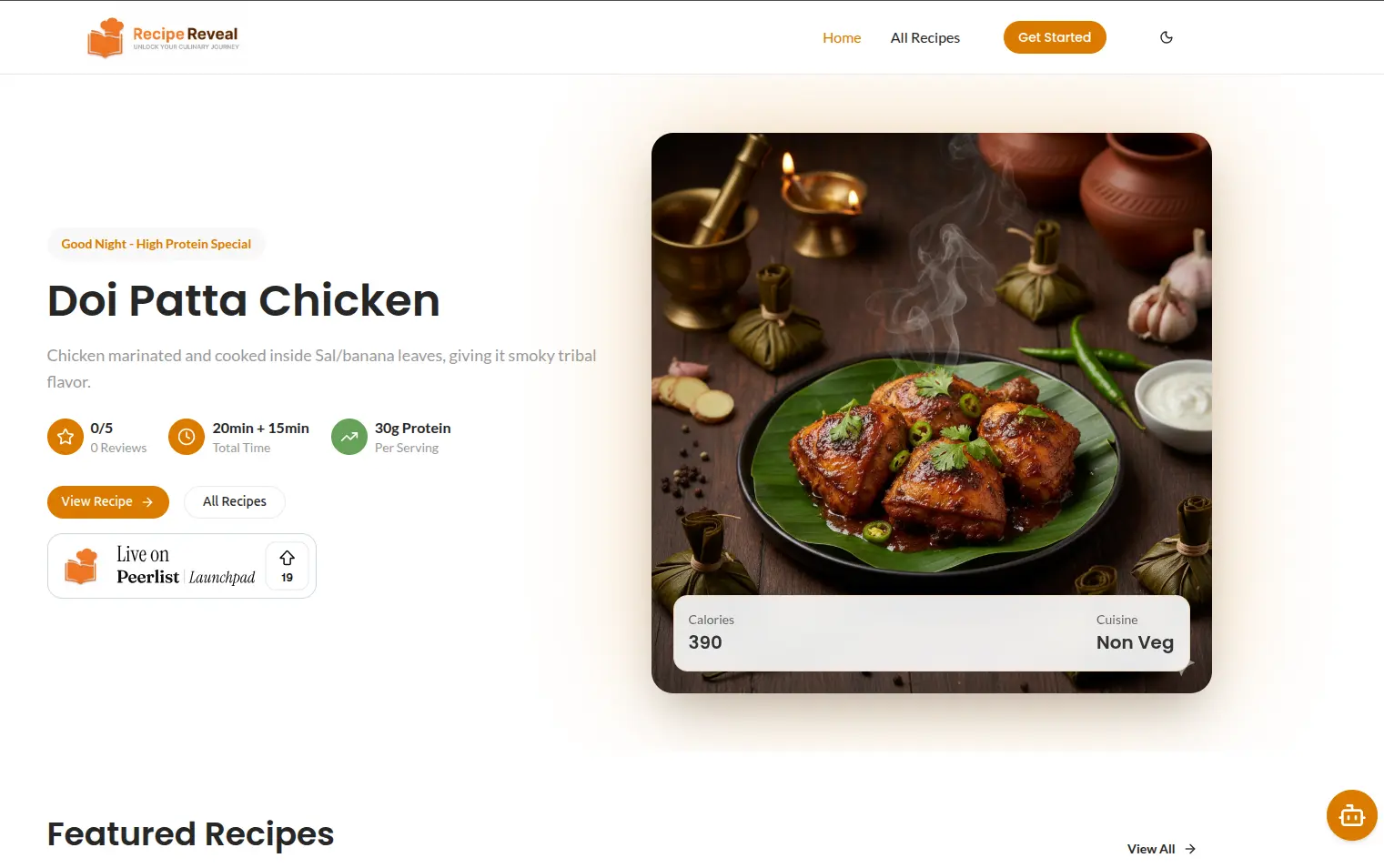 Recipe Reveal Project Screenshot